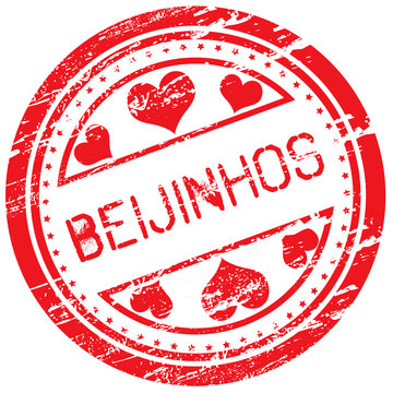 Carimbo rom&acirc;ntico - palavra "beijinhos"