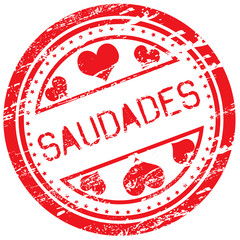 Carimbo rom&acirc;ntico - palavra "saudades"