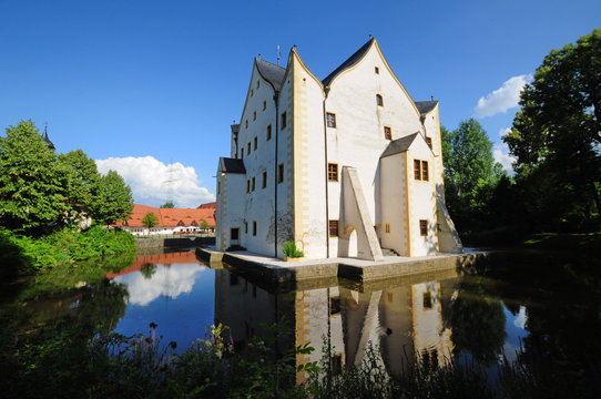 Wasserschloss Klaffenbach Ansicht von der Seite