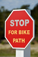 Stop For Bike Path