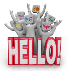 Hello People Greeting in Different International Languages © iQoncept