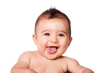 Fototapeten Happy laughing baby face © Paul Hakimata