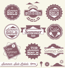 Vector Set of Summer Sale Shopping Labels
