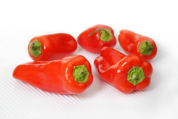 Group of mini red bell peppers