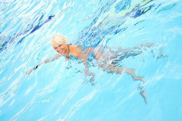 middle-aged woman swimming