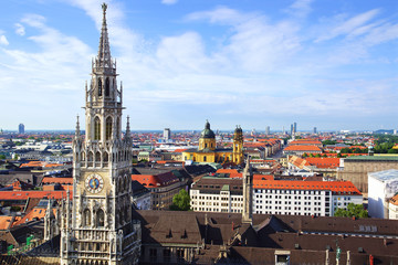 Naklejka premium The panorama view of Munchen city centre. Munich, Germany