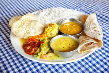 Indian food in restaurant