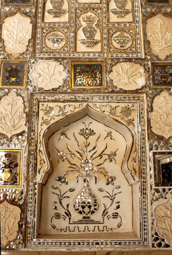 Sheesh Mahal wall (mirrored wall), Jaipur