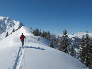 Fototapeten Schneeschuhwandeer im Hochgebirge © Andreas P