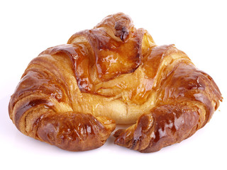 Big & delicious croissant isolated on white background