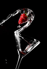 Cocktail with strawberry