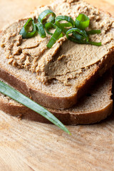 Open sandwich with liver pate