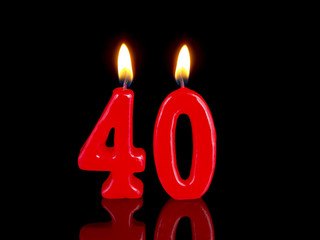 Birthday-anniversary candles showing Nr. 40