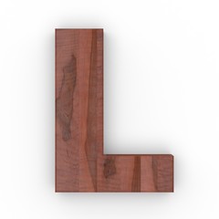 3d Font Wood Apple Letter L