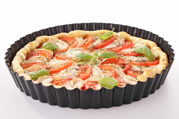 tomato, cheese and basil tart