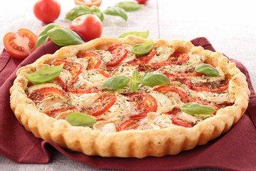 tomato, cheese and basil tart
