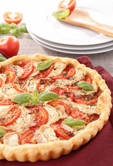 tomato, cheese and basil tart