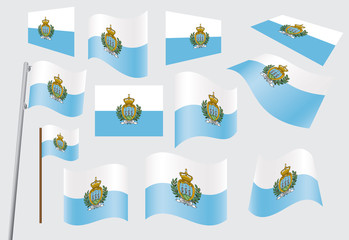set of flags of San Marino vector illustration