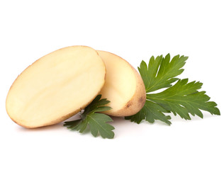 potato tubers and parsley leaves