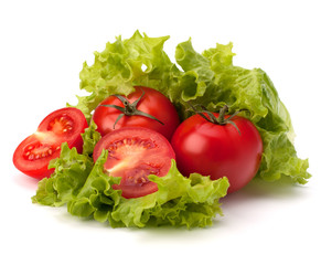 Tomato, cucumber vegetable and lettuce salad