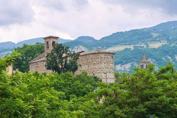 Fototapeta na wymiar Panoramiczny widok z Bobbio. Emilia-Romania. Włochy.