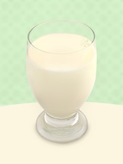 Glass of Milk - Green Background
