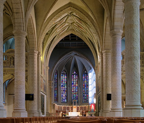 Fototapeta premium Interior of the Notre-Dame Cathedral in Luxembourg