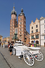 Old Town square in Krakow, Poland - obrazy, fototapety, plakaty