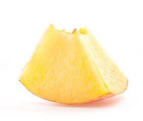 Slice peach, isolated on white background
