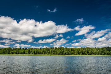 Blue sky with clouds at the lake