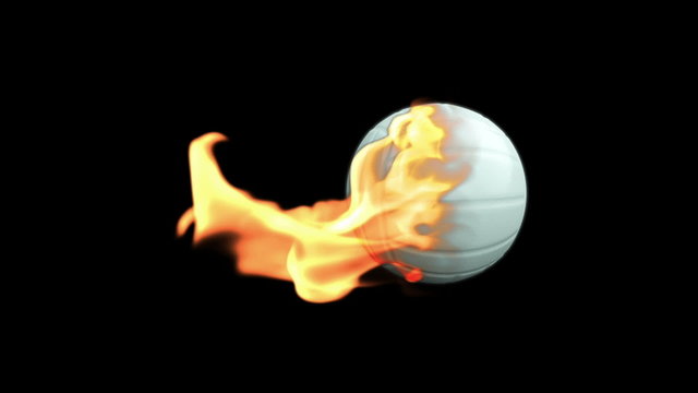 Volleyball on fire