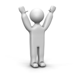 3D Man with Arms Up