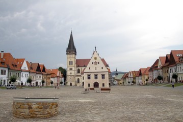 market place and St.Egidia's Church of Bardejov town