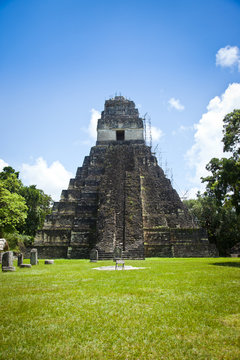 Mayan ruins in Tikal site, Guatemala.