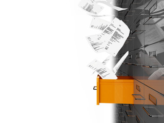 Fliegende Akten 3D Konzept