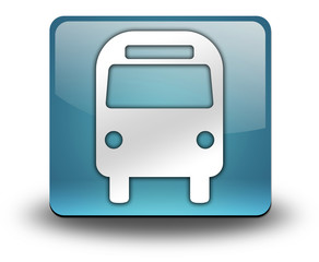 Light Blue 3D Effect Icon "Bus / Ground Transportation"