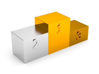 Podium with first, second and third places