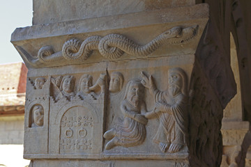 Chapiteau historié, Cloître d'Elne