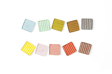 colorful eyeshadow on white background