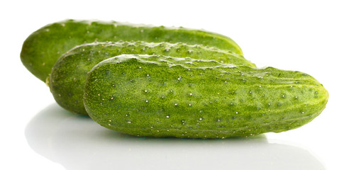 Cucumbers isolated on white