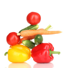 Fresh vegetables isolated on white