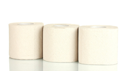 rolls of toilet paper isolated on white