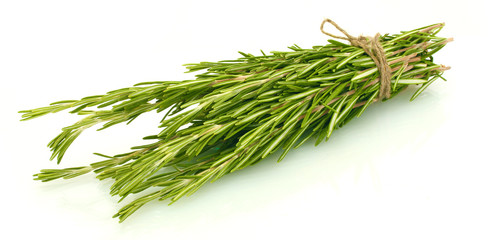 fresh green rosemary isolated on white