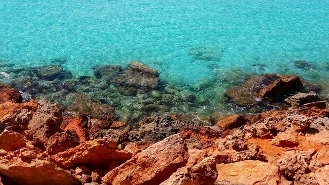 beautiful rocky beach in balearic islands