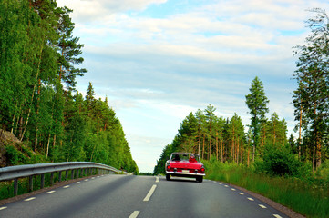 Red vintage sports car