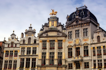 Fototapeta na wymiar Ancient buildings in the center of Brussels, Belgium