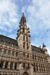 Fototapeta na wymiar Bruxelles town hall constructed in Gothic style