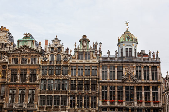 Ancient buildings in the center of Brussels, Belgium