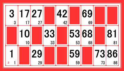 Fototapeta premium Carton de loto numéro 2