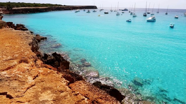 beautiful beach coast in formentera balearic island